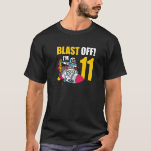 Camiseta Sou 11 Astronauta Planeta Espacial Feliz Aniversár