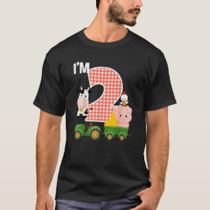 Camiseta Sou 2 animais de fazenda, segundo aniversário de t