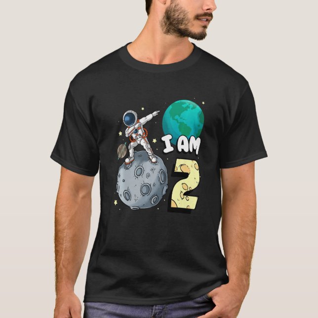 Camiseta Sou 2 Astronauta Espacial Kid Moon Walker segundo  (Frente)