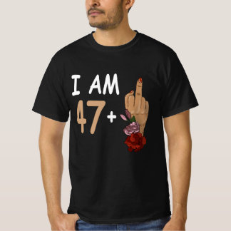 Camiseta Sou 47 Mais 1 Dedo De Médio Para Um 48º Aniversári