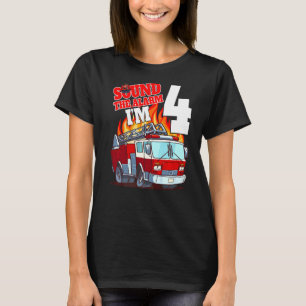 Camiseta Sou 4 Bombeiro Aniversário de 4 anos Fogo
