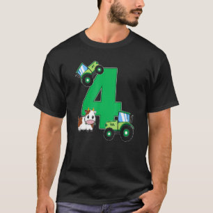 Camiseta Sou 4 Trator 4º Aniversário Farmer Boy 4 anos