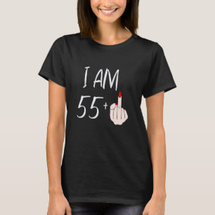 Camiseta Sou 55 Mais 1 Dedo Médio Para Um 55º Aniversário F