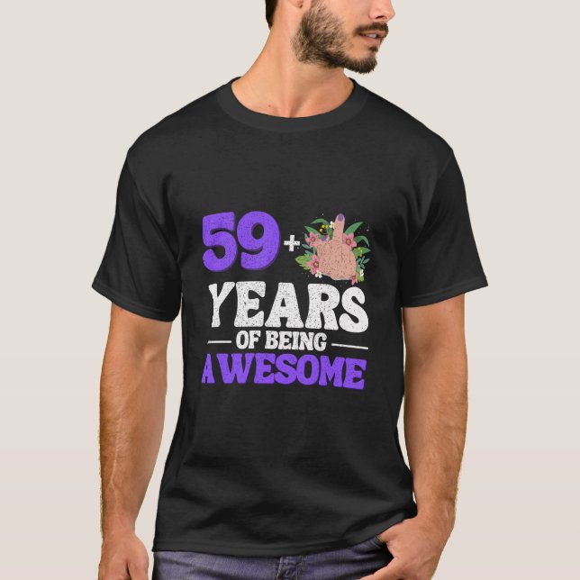 Camiseta Sou 59 Mais 1 Dedo Médio Para Um 60º Aniversário (Frente)
