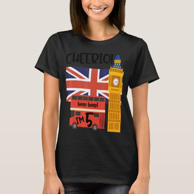 Camiseta Sou 5 5 Birthday British London Theme United K (Frente)
