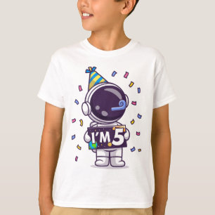 Camiseta Sou 5 Astronauta Aniversário