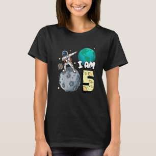Camiseta Sou 5 Astronauta Espacial Kid Moon Walker 5 Birthd