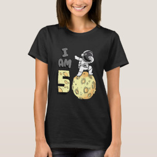 Camiseta Sou 5 Astronauta Espacial Kid Moon Walker 5 Birthd
