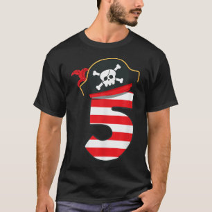 Camiseta Sou 5 Rapazes Legal De Festa de aniversário Pirata