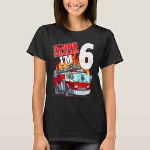 Camiseta Sou 6 Bombeiro Aniversário de 6 anos Fogo