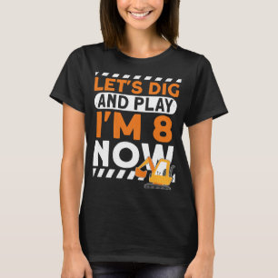 Camiseta Sou 8 dias de construção 8 crianças de aniversário