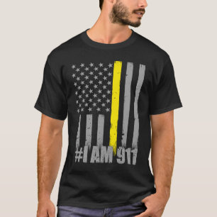 Camiseta Sou 911 Expedidor Da Polícia De Bandeira Dourada T
