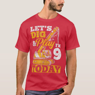 Camiseta Sou 9 hoje, escavador de construção de caminhões