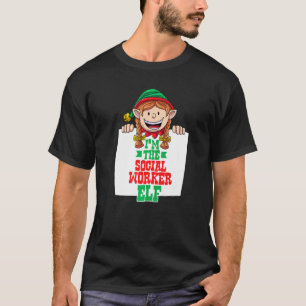 Camiseta Sou a assistente social elf fêmea da família match