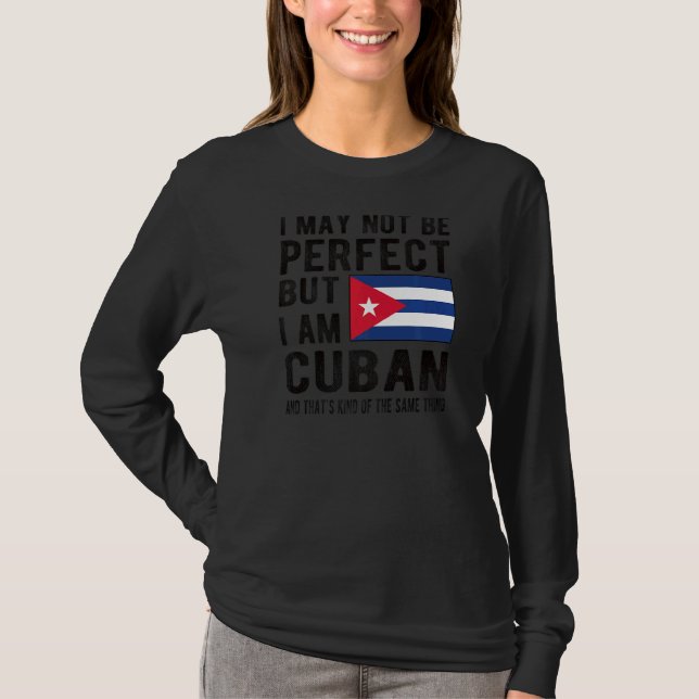 Camiseta Sou a Bandeira Cubana Patrimônio Cubano Raízes Cub (Frente)