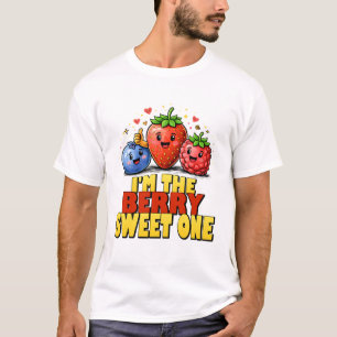 Camiseta Sou a Doce Fruta de Morango no Aniversário da Arte