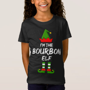 Camiseta Sou a família Bourbon Elf de Natal Engraçado Dra.