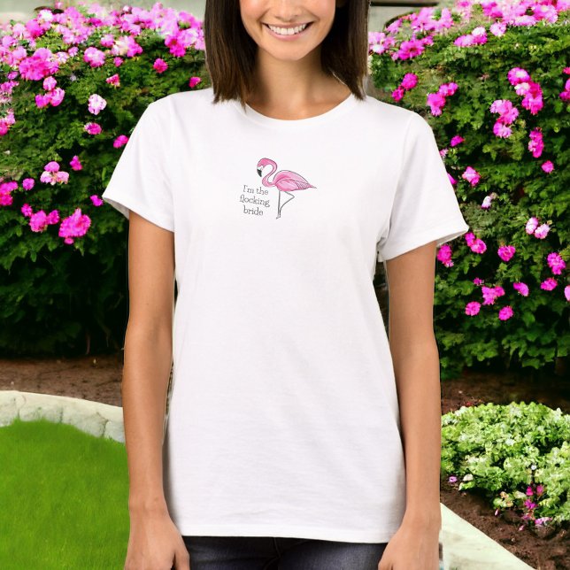 Camiseta Sou a Festa de solteira Flamingo da Noiva de Bloqu (Criador carregado)