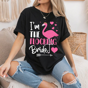 Camiseta Sou a Festa de solteira Flamingo da Noiva de Bloqu