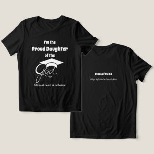 Camiseta Sou a Filha Orgulhosa do Editável Branco-Formando