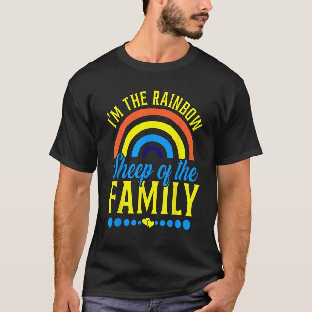 Camiseta Sou a galinha da família LGBT Flag Gay (Frente)