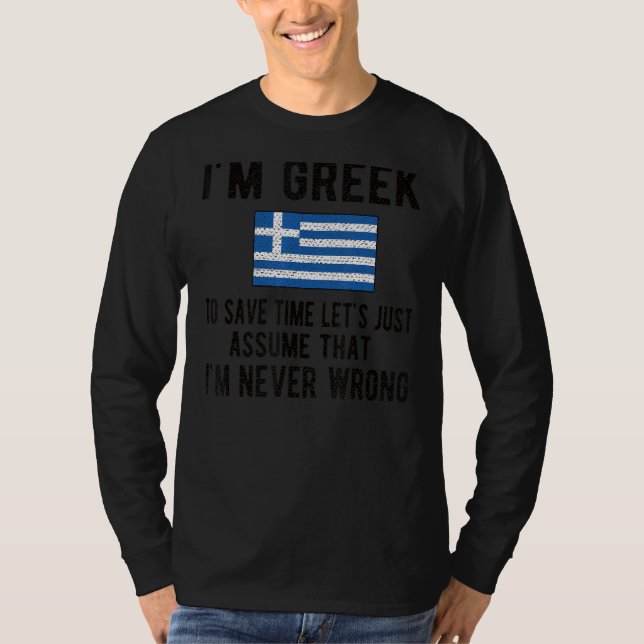 Camiseta Sou a Grécia grega Raízes gregas (Frente)