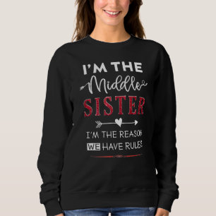 Camiseta Sou a Irmã Média, sou a razão de termos regras