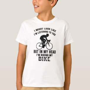 Camiseta Sou a minha cabeça, estou a andar de bicicleta T-