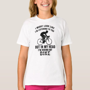 Camiseta Sou a minha cabeça, estou a andar de bicicleta T-