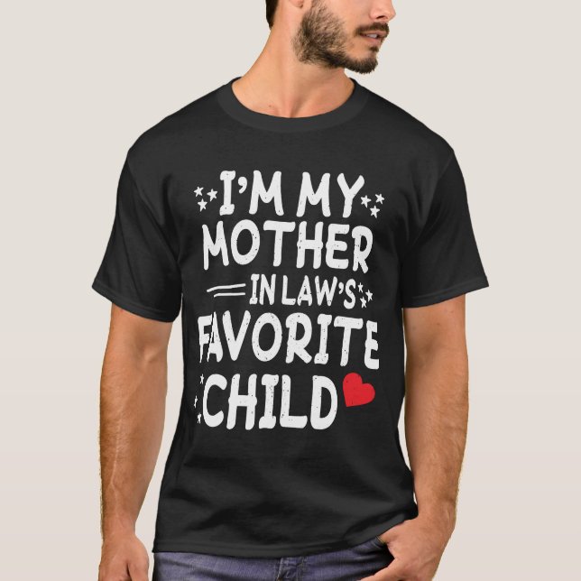 Camiseta Sou a minha mãe favorita, pai engraçado infantil (Frente)
