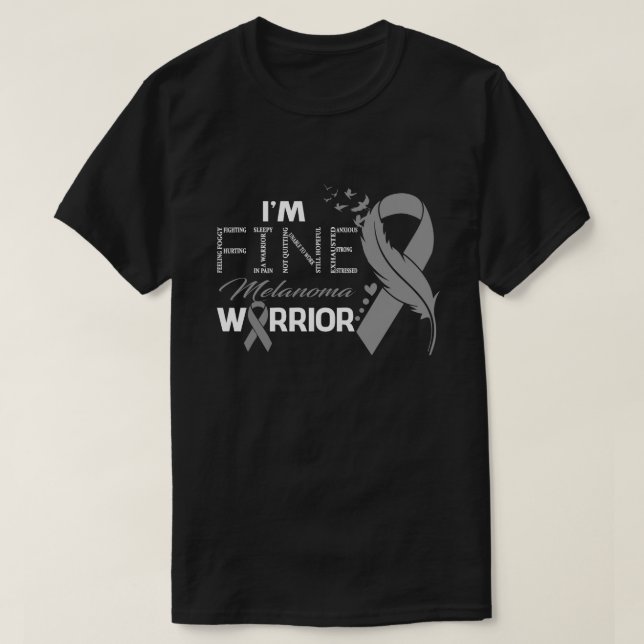 Camiseta Sou a Pena de Consciência do Guerreiro de Melanoma (Frente do Design)