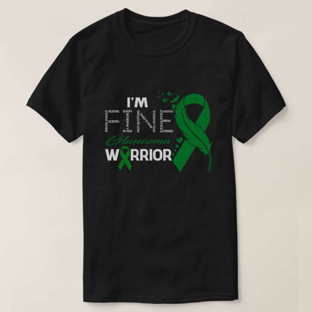 Camiseta Sou a Pena de Consciência do Guerreiro Glaucoma (Frente do Design)