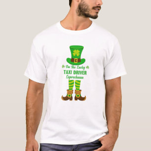 Camiseta Sou a Rua Feliz do Motorista de Táxi Leprechaun En