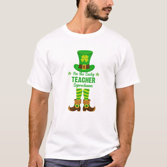 Camiseta Sou a Rua Feliz do Professor Leprechaun Engraçado. (Frente)