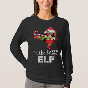 Camiseta Sou a Sassy Elf African American Girl 5 Matching