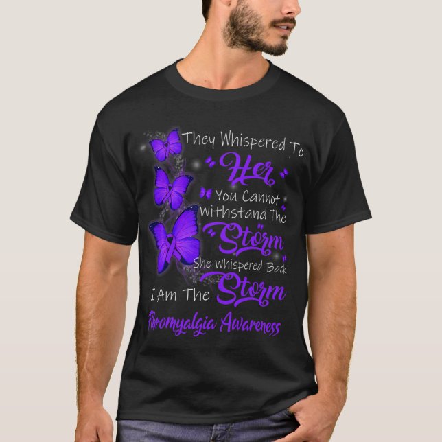 Camiseta Sou A Tempestade Conscientização da Fibromialgia  (Frente)