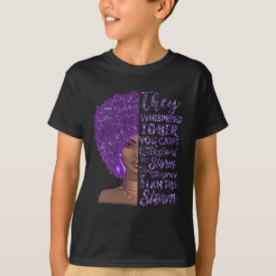 Camiseta Sou a tempestade Forte Mulher Negra Roxa Sobredosa