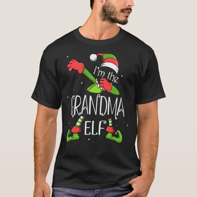 Camiseta Sou a vovó Elf Dabbing Santa Claus Xmas por F (Frente)