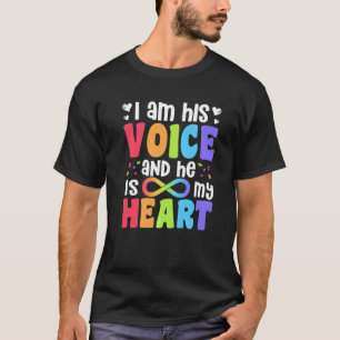 Camiseta Sou a voz dele, ele é o meu coração, agitação, con