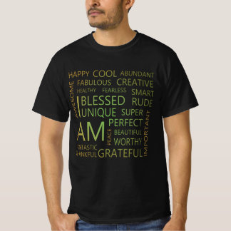 Camiseta Sou Afirmativo, Cresço Roupa de Pensamentos Positi