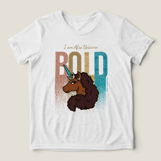 Camiseta Sou Afro Unicorn | Design de brilho frio (Design frontal)