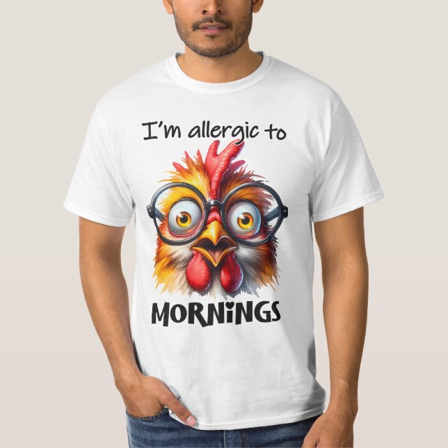 Camiseta Sou alérgico às manhãs! (Frente)