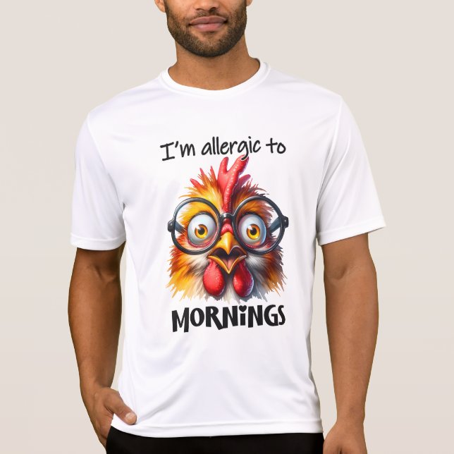 Camiseta Sou alérgico às manhãs! (Frente)