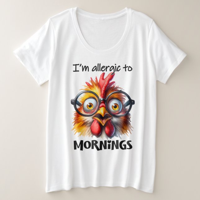 Camiseta Sou alérgico às manhãs! (Frente do Design)