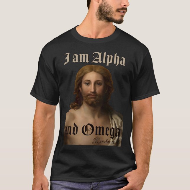 Camiseta Sou Alfa e Cristo Omega Jesus pintando Raphael (Frente)