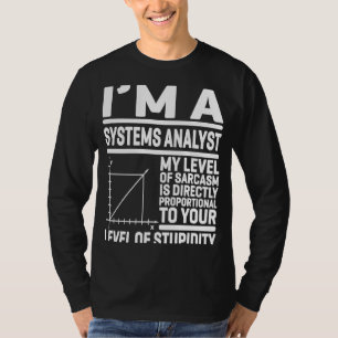 Camiseta Sou analista de sistemas. Meu nível de sarcasmo é