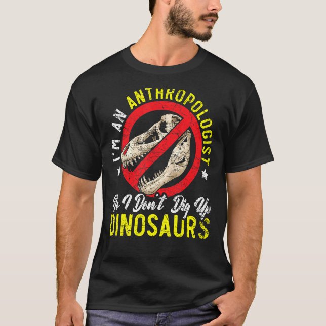 Camiseta Sou Antropólogo Ciência Dinossauro Antropólogo (Frente)