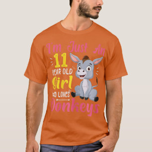 Camiseta Sou Apenas Uma Garota De 11 Anos Que Ama Donkeys F