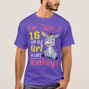 Camiseta Sou Apenas Uma Garota De 16 Anos Que Ama Donkeys E