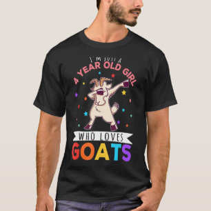 Camiseta Sou apenas uma garota de 4 anos que ama Goats Goat